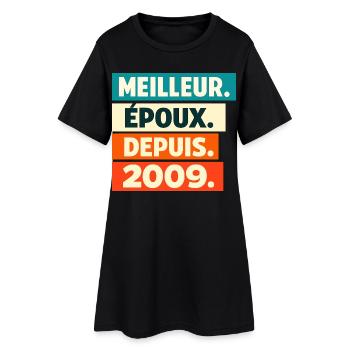 Bester Ehepartner seit Geburtstag 2009 - Frauen T-Shirt-Kleid - Schwarz - Vorne