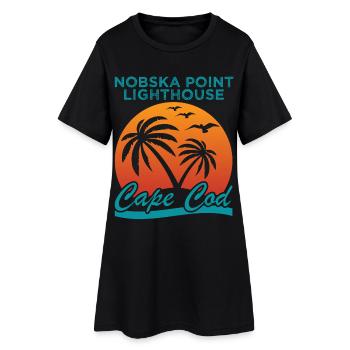 Chemise Cape Cod du phare de Nobska - Robe T-shirt Femme - noir - Devant