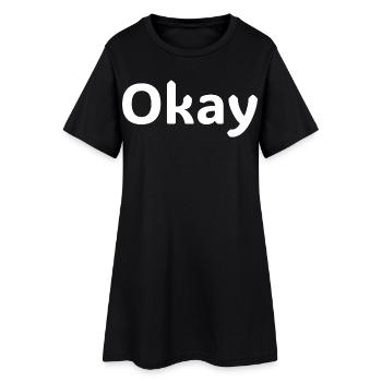 Ok, chemise statement minimalistisch - Robe T-shirt Femme - noir - Devant