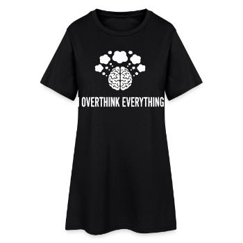 I Overthink Everything Gehirn - Frauen T-Shirt-Kleid - Schwarz - Vorne