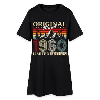 66e anniversaire cadeau de mari millésime mars 1960 - Robe T-shirt Femme - noir - Devant