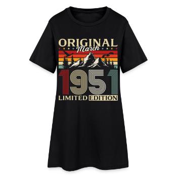 Cadeau de 75e anniversaire Mari Millésime Mars 1951 - Robe T-shirt Femme - noir - Devant