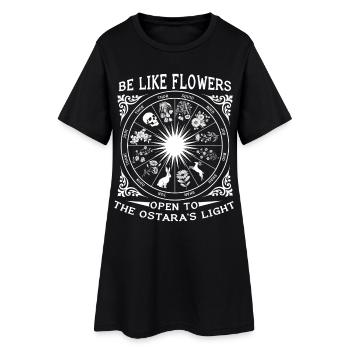 Sois comme les fleurs Joyeuses Pâques Ostara - Robe T-shirt Femme - noir - Devant