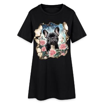 Bouledogue français - Robe T-shirt Femme - noir - Devant