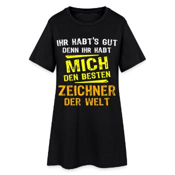 Don du dessinateur - Robe T-shirt Femme - noir - Devant