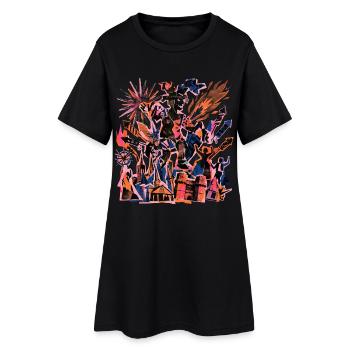 Fallas De Valencia Risographie - Women’s T-Shirt Dress - black - Front