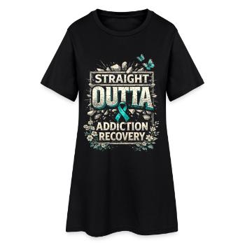 Dépendants au sevrage de la désintoxication - Robe T-shirt Femme - noir - Devant