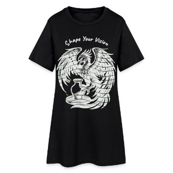 Phoenix Rising – Blanc Pur - Robe T-shirt Femme - noir - Devant
