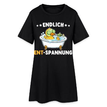 Wellness Duck Finally Relaxation Wordplay - Women’s T-Shirt Dress - black - Front