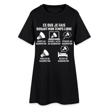 jouer au badminton - Robe T-shirt Femme - noir - Devant