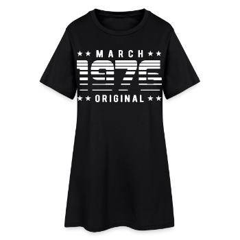 March 1976 Original Striped Vitage Geburtstag - Frauen T-Shirt-Kleid - Schwarz - Vorne