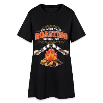 Camping Humour Comfort Zone Roasting Marshmallows - Robe T-shirt Femme - noir - Devant