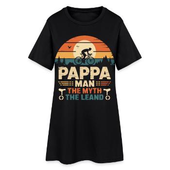 pappa cycliste la fégende vélo velo vélos - Robe T-shirt Femme - noir - Devant