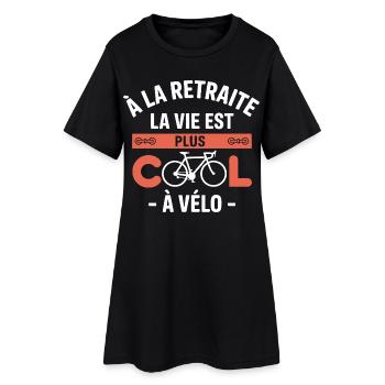 retraite la vie est plus cool à vélo cadeau Vélo - Robe T-shirt Femme - noir - Devant