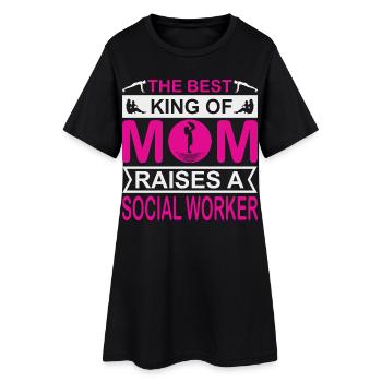 Die beste Art von Mutter zieht eine Sozialarbeiterin groß - Frauen T-Shirt-Kleid - Schwarz - Vorne