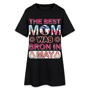 La meilleure mère est née en mai – anniversaire floral - Robe T-shirt Femme - noir - Devant