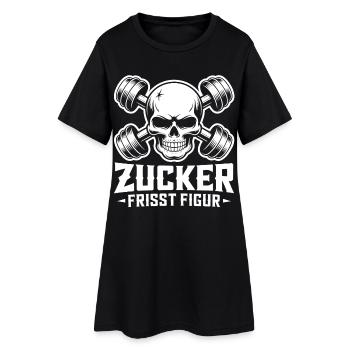 Sugar Eats Figure Skull Dumbbells - Women’s T-Shirt Dress - black - Front