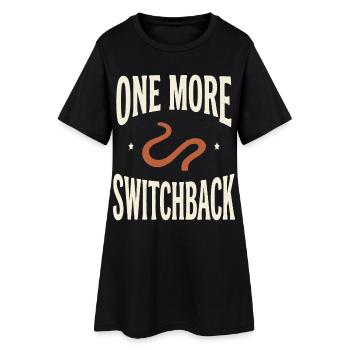 One More Switchback Lettering Motif - Women’s T-Shirt Dress - black - Front