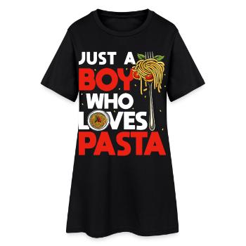 Juste un garçon qui fait des spaghettis italiennes à la pâte - Robe T-shirt Femme - noir - Devant