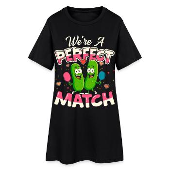 Wir Passen Perfekt Zum Pickleball-valentinstag - Frauen T-Shirt-Kleid - Schwarz - Vorne