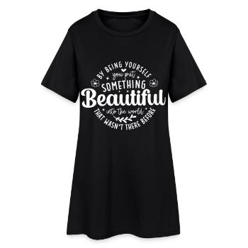En étant soi-même, vous ajoutez de la beauté au monde - Robe T-shirt Femme - noir - Devant