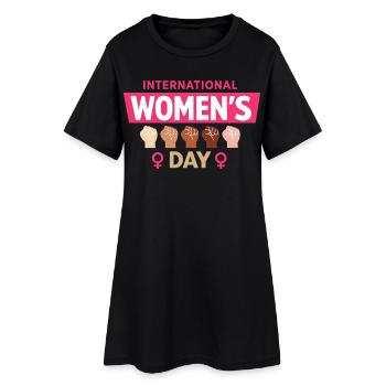 Don de la Girl Power pour la Journée internationale des femmes - Robe T-shirt Femme - noir - Devant