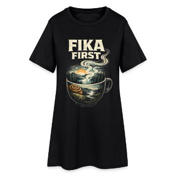 Fika viking scandinave d’abord - Robe T-shirt Femme - noir - Devant