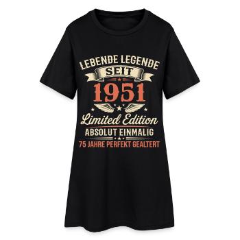 75e anniversaire 1951 Legend Vintage Gift - Robe T-shirt Femme - noir - Devant