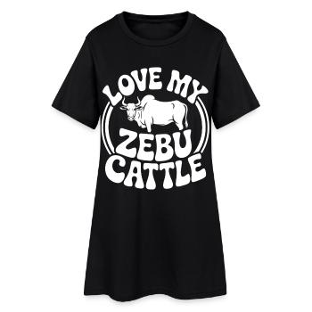 Love my zebu beef - Women’s T-Shirt Dress - black - Front