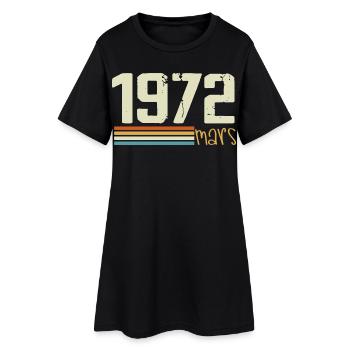Vintage Mars 1972 - Robe T-shirt Femme - noir - Devant