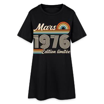 50e Cadeau d’anniversaire - Né en mars 1976 - Robe T-shirt Femme - noir - Devant
