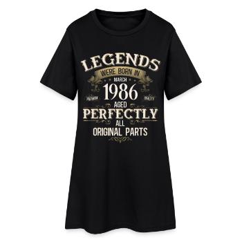Cadeau de 40e anniversaire Mari Vintage mars 1986 - Robe T-shirt Femme - noir - Devant
