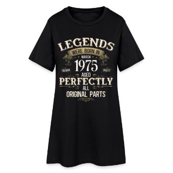 51. Geburtstag Geschenk Mann Vintage März 1975 - Frauen T-Shirt-Kleid - Schwarz - Vorne