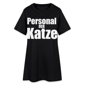 Personal-der-katze - Frauen T-Shirt-Kleid - Schwarz - Vorne