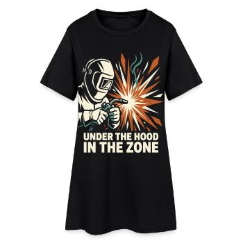 Schweißer Helm Funken Fokus Design - Frauen T-Shirt-Kleid - Schwarz - Vorne