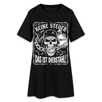 Pas d’impôt. C’est du vol, crâne - Robe T-shirt Femme - noir - Devant