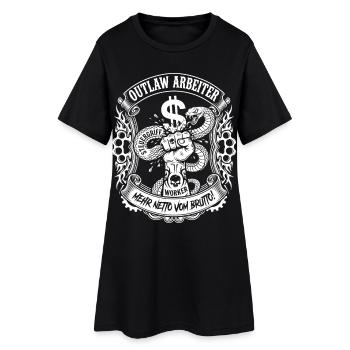 Outlaw Arbeiter Faust Zerquetscht Steuer Schlange - Frauen T-Shirt-Kleid - Schwarz - Vorne