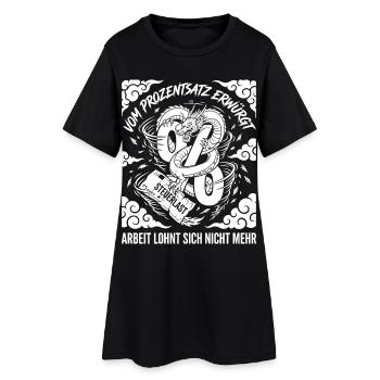 Étranglés par le pourcentage, la charge fiscale - Robe T-shirt Femme - noir - Devant