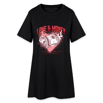Amour et Argent enflammés - Robe T-shirt Femme - noir - Devant