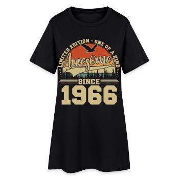1966 Vintage Jahrgang Geburtstag Retro Geschenk - Frauen T-Shirt-Kleid - Schwarz - Vorne