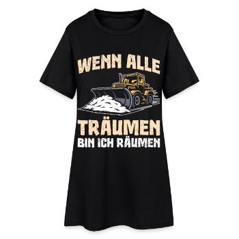 Déneige QUAND TOUT LE MONDE RÊVE JE DÉGAGE - Robe T-shirt Femme - noir - Devant