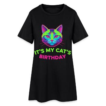 C’est l’anniversaire de mon chat - Robe T-shirt Femme - noir - Devant