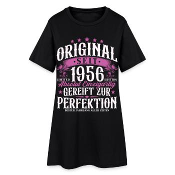 Original 1956 Jahrgang Retro Geburtstag Geschenk - Frauen T-Shirt-Kleid - Schwarz - Vorne