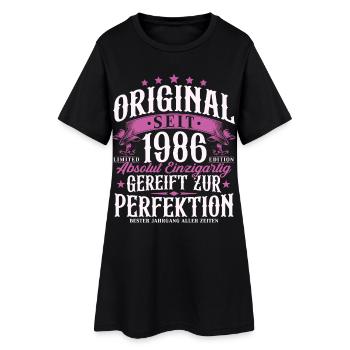 Anniversaire rétro vintage original de 1986 - Robe T-shirt Femme - noir - Devant