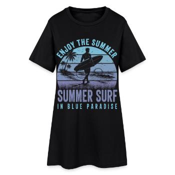 Profitez des vagues d’été dans Blue Paradise - Robe T-shirt Femme - noir - Devant