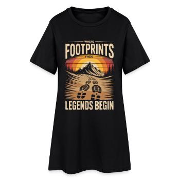 Berge Wandern Retro: Wo Legenden Beginnen - Frauen T-Shirt-Kleid - Schwarz - Vorne