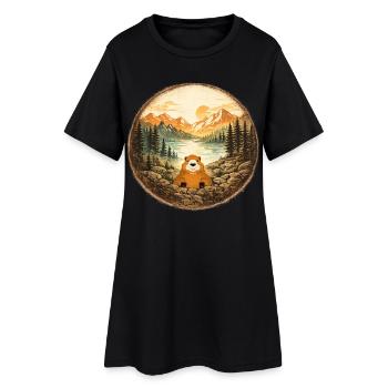 Marmotte forêt lac montagne  - Robe T-shirt Femme - noir - Devant