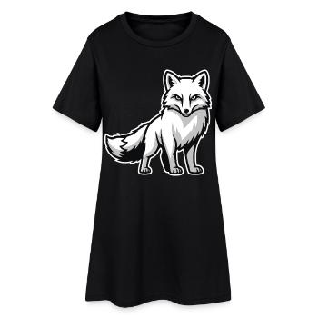 Renard Polaire Arctique Blanc Logo Animal Nature - Robe T-shirt Femme - noir - Devant