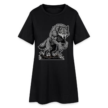 Loup Garou Puissant Course Mascotte Wolf - Robe T-shirt Femme - noir - Devant