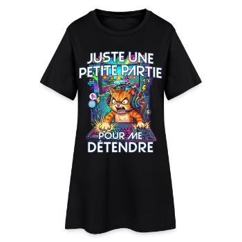 Gamer humour jeux vidéo console gaming chat énervé - Robe T-shirt Femme - noir - Devant